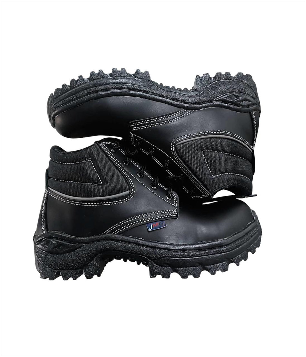 BOTA DE SEGURIDAD EN CUERO NEGRO  E-88
